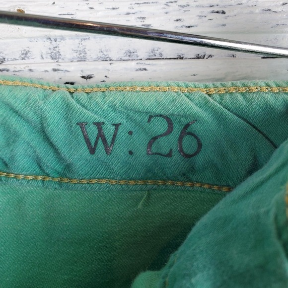 Anthropologie Holding Horses Denim Green Pencil Mini Skirt New Size 26 - Picture 3 of 7